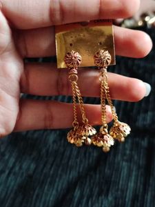 Gold-Tone Jhumka Earrings