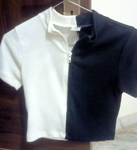 Black and white crop top