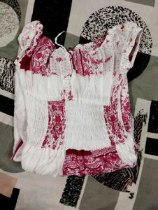 Floral Print Peasant Top