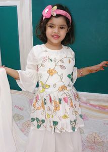 Kurta Pyjama Set Duppata White Squnce Bust Size Is