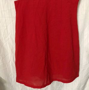 Red &amp; White Short Sleeve Dress