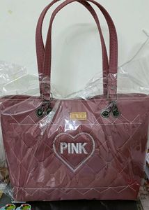 Pink Quilted Tote Bag