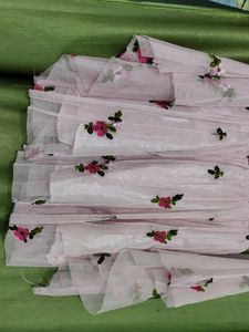 Pink Floral Embroidered Dress