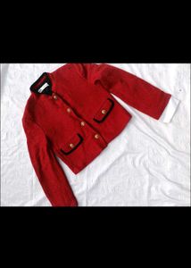 Zara Red Boucle Tweed Blazer(jacket)