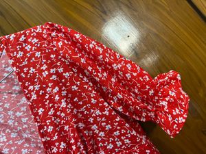 SHEIN Red Floral Maxi Dress