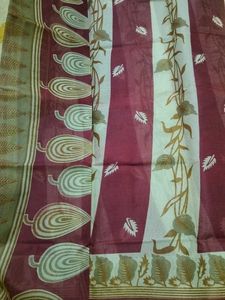 New Tissue Cotton Handloom Printed Saree