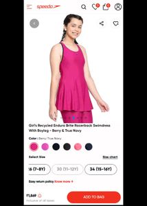 Speedo Racerback Swim Dress With Boyleg