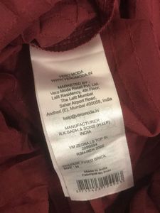 vero moda Zegna LS Pleated Fired Brick Top