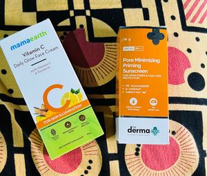 Mamaearth Daily Glow Face Cream And Derma Co Sunsc
