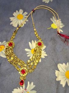 Gold & Red Statement Necklace