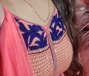 Peach/Coral Anarkali Suit