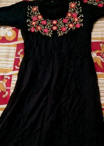 Black A-line Kurta For Festival Or Any Family Occa