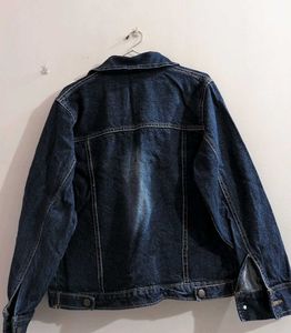 &#39;Oversized Vintage Dark-Wash Denim Jacket&#39;