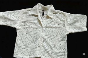 Crochet Lace Button-Down Top