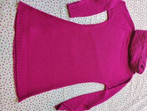 Pink Woolen Top For Women