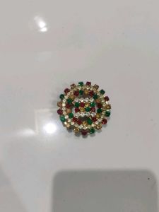 Vintage Rhinestone Christmas Wreath Brooch