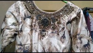 Embroidered Floral gown with lining