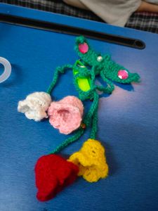 Handmade crochet Flower bell keychain