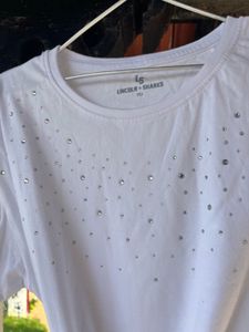 White Rhinestone T-Shirt