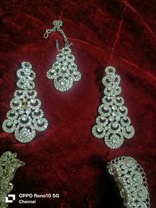 Sparkling Silver Indian multiple Jewelry Set