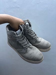 Grey High-Top Fashion Sneakers