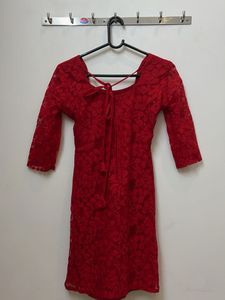 Red Lace Kurti