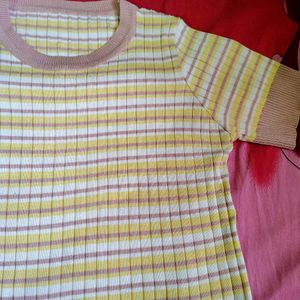 Striped Knit Crop Top