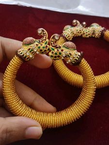 Elegant Gold-Tone Elephant Kada Set