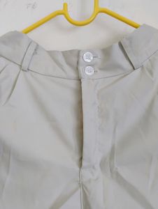 Cream/Beige Office Trousers | Wide Legged