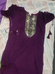 Purple Dress with Sequin Detail