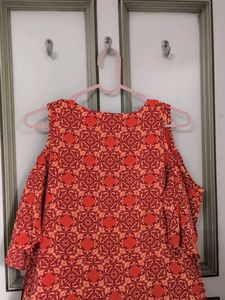 Chic Red Patterned Dress