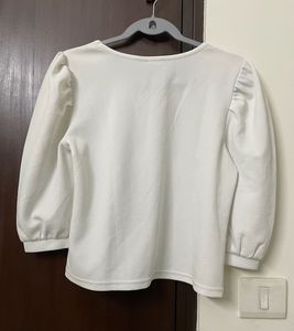 White Puff Sleeve Top