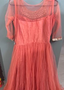 Elegant Orange Ethnic Gown