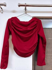 Cherry Red Off Shoulder Fitted Top💄🍒