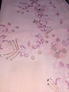 Elegant Festive Pink Beads Saree With Blouse