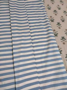 Blue &amp; White Striped Throw Blanket Top Sheet