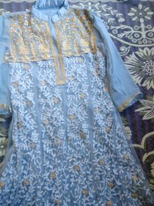 Elegant Blue & Gold Kurta