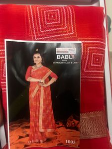Orange Chiffon Saree