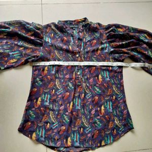 Paisley Print Bishop Sleeve Blouse