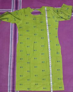 Parrot Green Embroidered Kurti