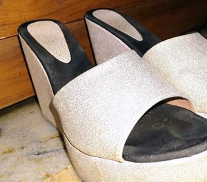 Silver Wedge Heels