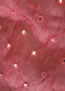 Maroon Mirror Work Padded Blouse