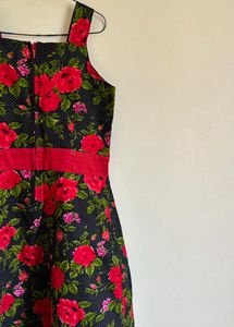 Little Black Dress With Floral Print