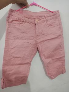 Aesthetic Pink Denim Capri