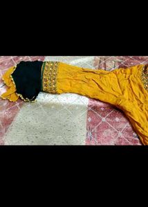 Emerald &amp; Gold Sharara Pants