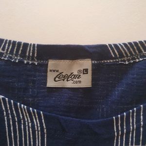 Pattern and Lines - Navy Blue Crop Top