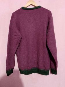 Purple V-Neck Pullover Sweater