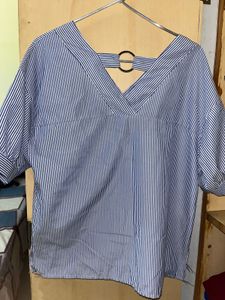Striped V-Neck Blouse