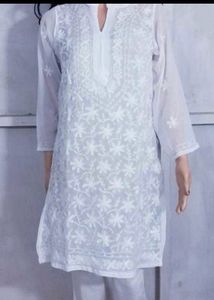White Chikenkari Kurta 🤍
