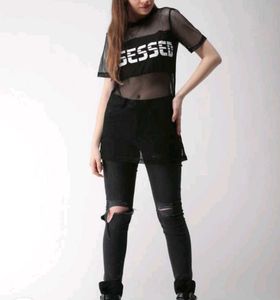 Forever 21 Semi-Sheer Longline Top